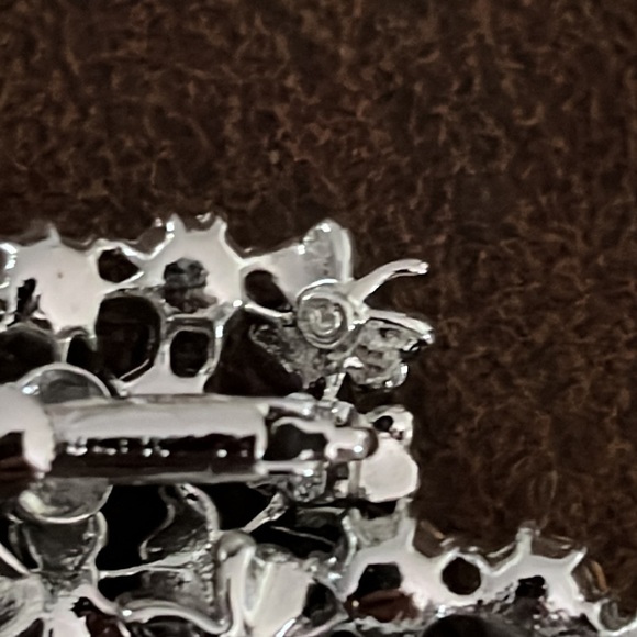 Purple silver tone Earrings Clip-ease jewelcraft creation 1920-1941 tags clip-on - Picture 6 of 7